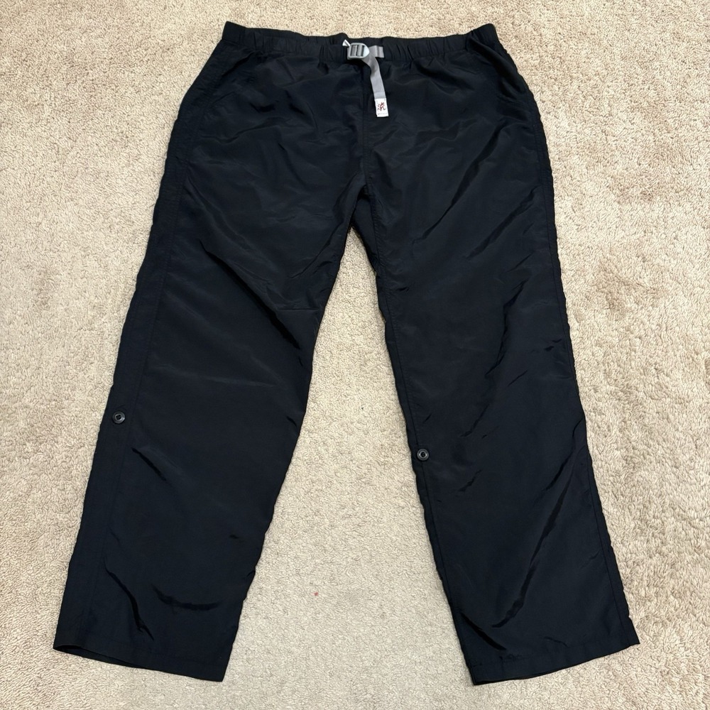 Gramicci Belted G Pants Men's XL Black Roll Up Nylon Climbing Hiking TrackPants